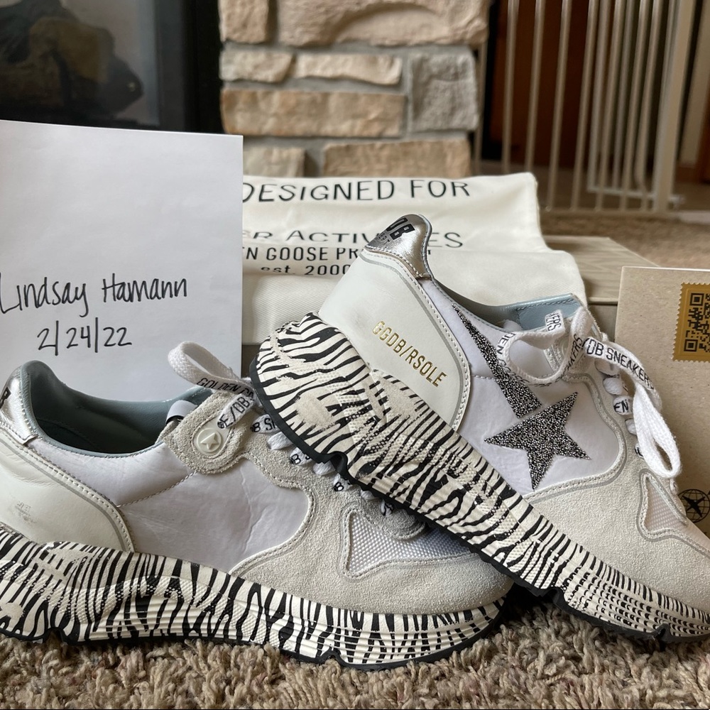 Golden Goose Swarovski Crystal Running Soles Size 36
